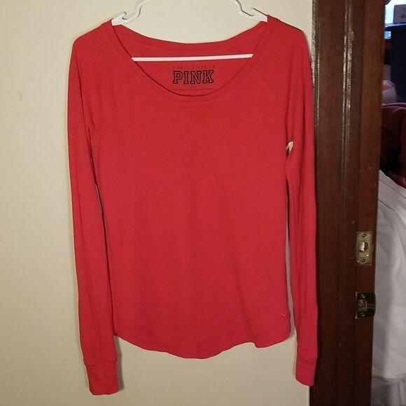 New Red Sleep Henley Long Sleeve Top Medium - Picture 1 of 3